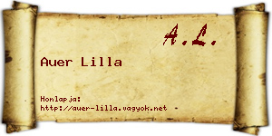 Auer Lilla névjegykártya
